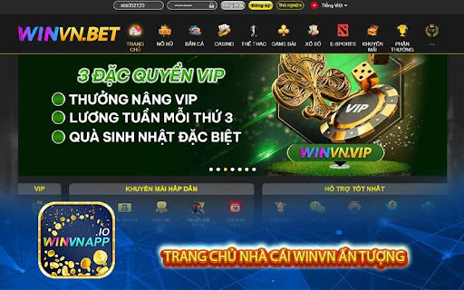 trang chủ nhà cái winvn ấn tượng