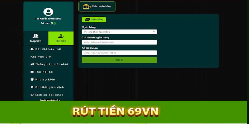 Rút tiền 69Vn như thế nào