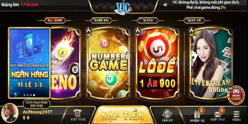 Vicclub là cổng game thu hút đông đảo người chơi hiện nay