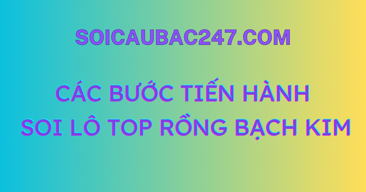 các bước tiến hành soi lô top rồng bạch kim